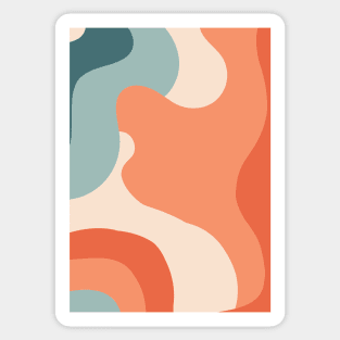 Colorful Retro Waves 1, Swirl Sticker